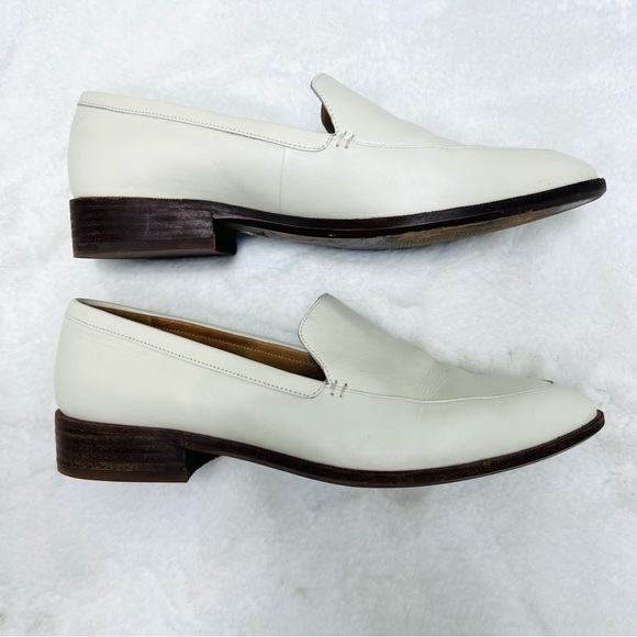 MADEWELL Frances Genuine Leather Ivory Cream Loafers Block Heel Shoes Sz… - Picture 6 of 14